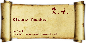 Klausz Amadea névjegykártya
